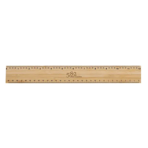 Timberson extra vastag 30 cm-es kétoldalas bambusz vonalzó Barna 