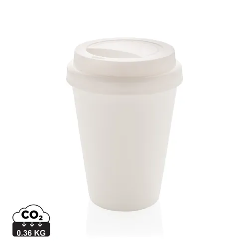 Többször használatos, duplafalú kávésbögre 300 ml Fehér 