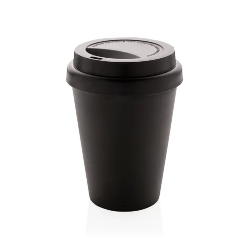Többször használatos, duplafalú kávésbögre 300 ml Fekete 