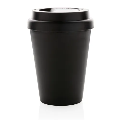 Többször használatos, duplafalú kávésbögre 300 ml Fekete 