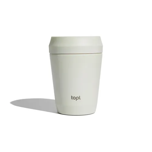 Topl újrahaszn. acél elviteles pohár, 235 ml Fehér 