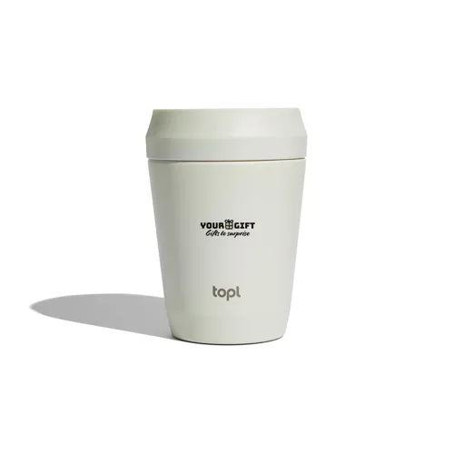 Topl újrahaszn. acél elviteles pohár, 235 ml Fehér 
