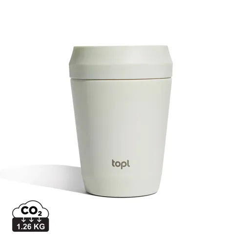 Topl újrahaszn. acél elviteles pohár, 235 ml Fehér 