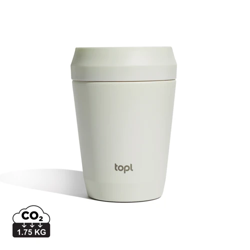 Topl újrahaszn. acél elviteles pohár, 235 ml Fehér 
