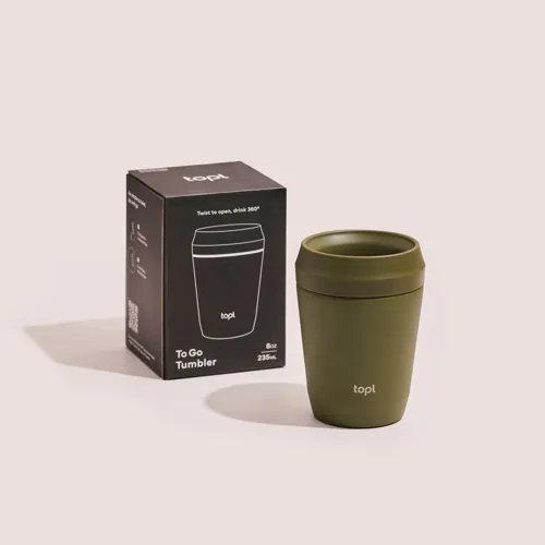 Topl újrahaszn. acél elviteles pohár, 235 ml Zöld 