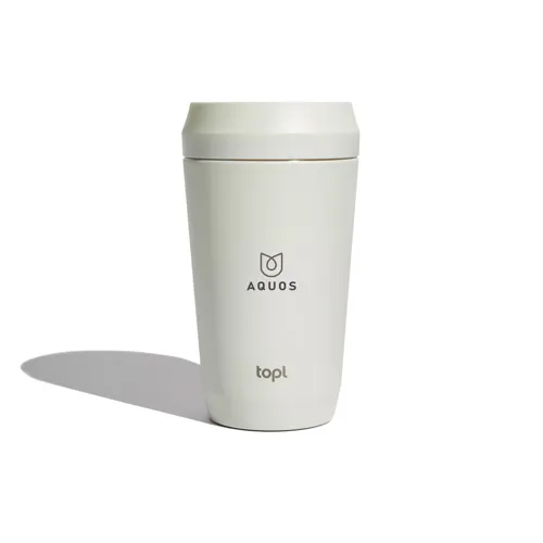 Topl újrahaszn. acél elviteles pohár, 354 ml Fehér 