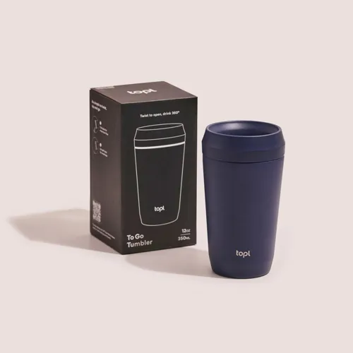 Topl újrahaszn. acél elviteles pohár, 354 ml Kék 