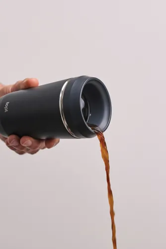 Topl újrahaszn. acél elviteles pohár, 354 ml Szürke 