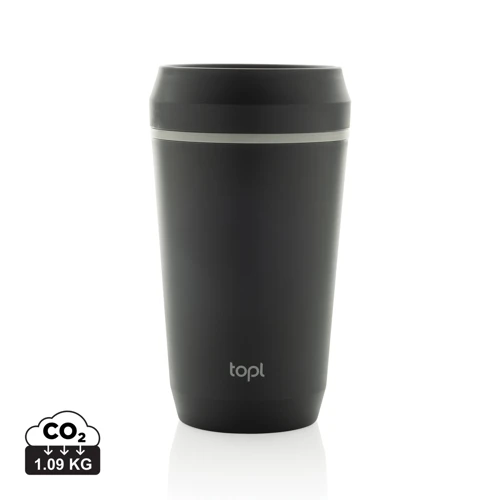 Topl újrahaszn. acél elviteles pohár, 354 ml Szürke 
