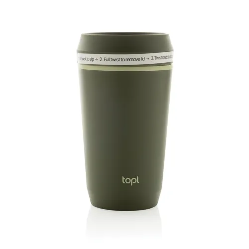 Topl újrahaszn. acél elviteles pohár, 354 ml Zöld 