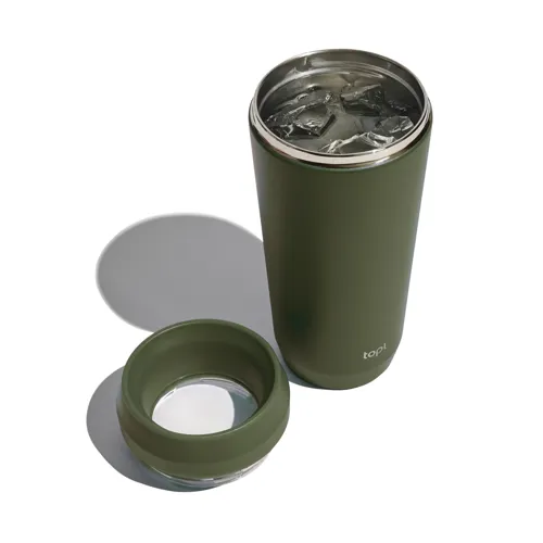 Topl újrahaszn. acél elviteles pohár, 354 ml Zöld 