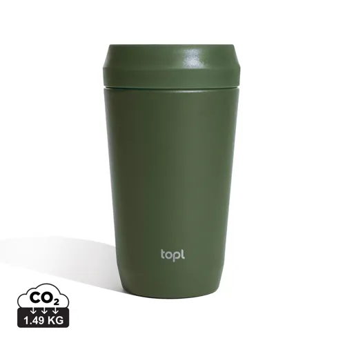 Topl újrahaszn. acél elviteles pohár, 354 ml Zöld 
