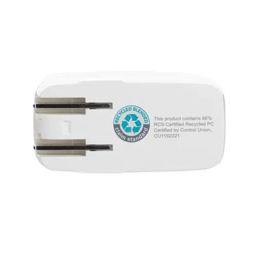 TravelCharge Pro RCS újrah. műanyag utazási töltő USB-C Fehér 