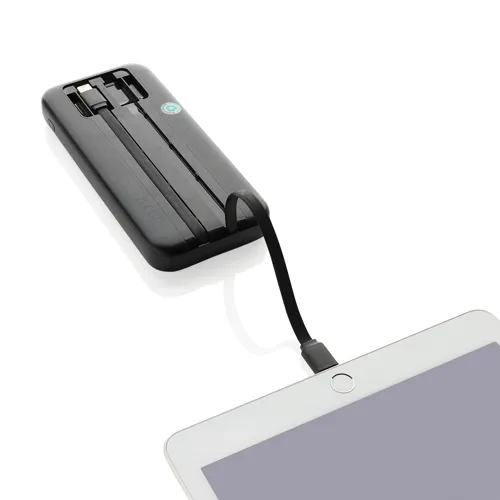 Turbopack RCS újrah.műa.powerbank 10000mAh beépített kábelek Fekete 