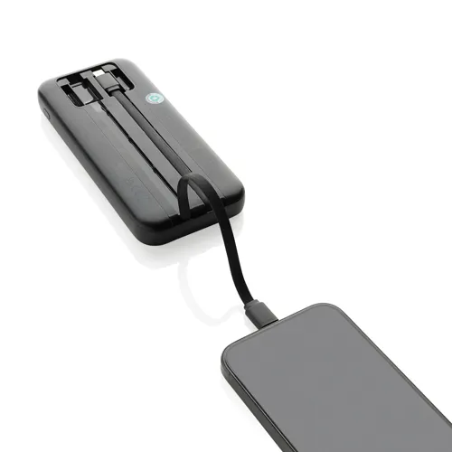 Turbopack RCS újrah.műa.powerbank 10000mAh beépített kábelek Fekete 