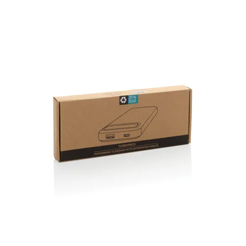 Turbopack RCS újrah.műa.powerbank 10000mAh beépített kábelek Fekete 