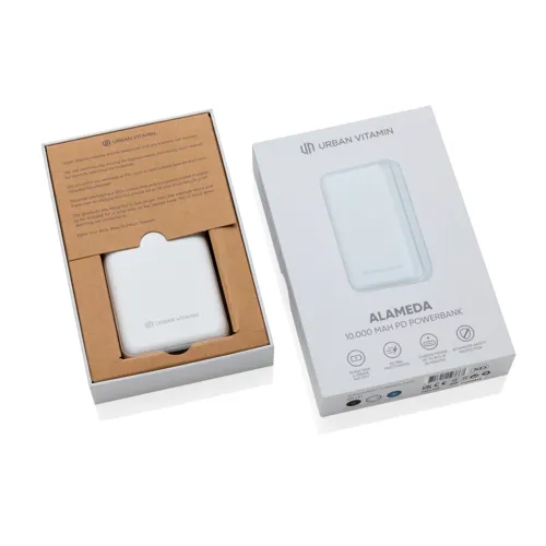 Urban Vitamin Alameda 10 000 mAh 18W-os PD powerbank Fehér 