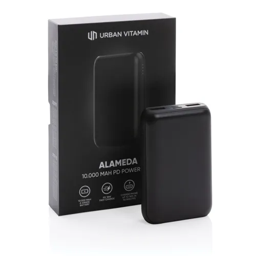 Urban Vitamin Alameda 10 000 mAh 18W-os PD powerbank Fekete 
