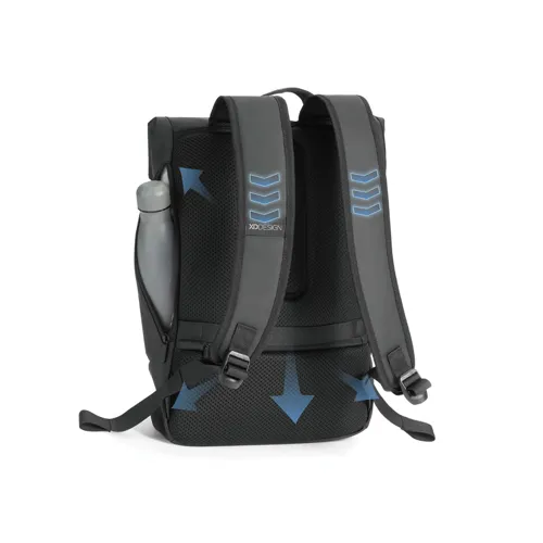 Urban vízálló flap-top hátizsák Fekete 
