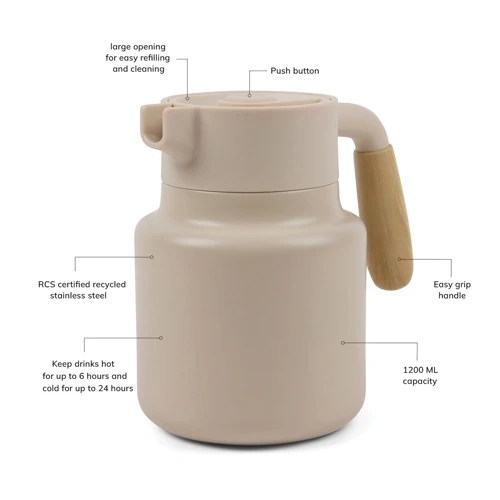 VINGA Arbe RCS vákuumszigetelt kancsó,1200 ml Barna 
