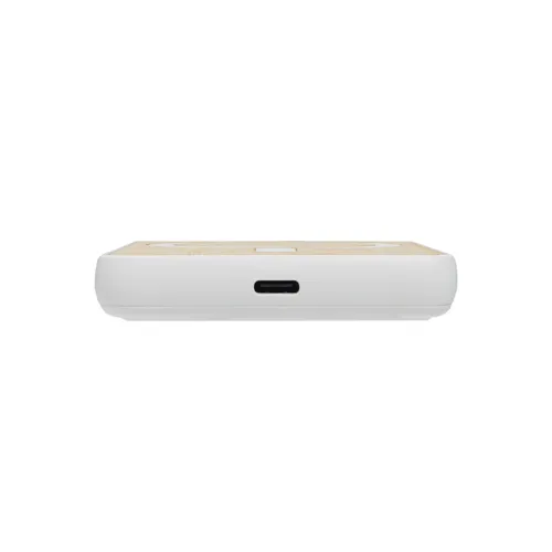 Zen RCS újrah. műanyag 5000mAh 5W mágneses bambusz powerbank Fehér 