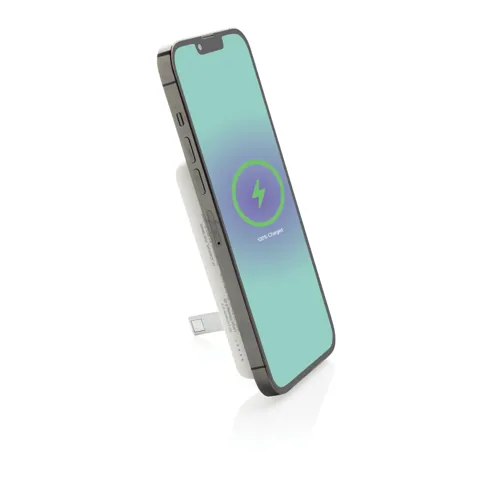 Zen RCS újrah. műanyag 5000mAh 5W mágneses bambusz powerbank Fehér 
