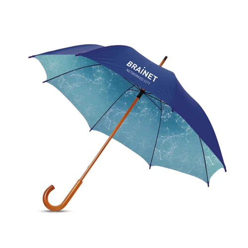⌀102cm/23″ esernyő fa rúddal, hajlított fa markolattal.  