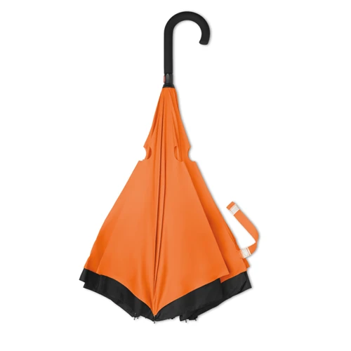 ⌀105cm/23″ kifordítható esernyő, hajlított markolat.  