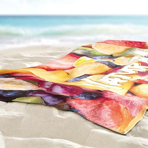 4C, 350 g/m² PES-pamut strandtörölköző.  