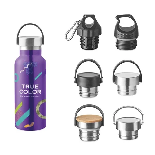 500 ml-es, egyedi Pantone színű, duplafalú rozsdamentes acél palack.  