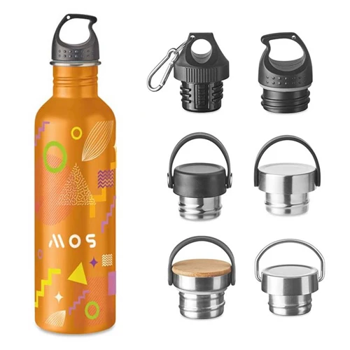 750 ml-es, egyedi Pantone színű, szimplafalú rozsdamentes acél palack.  