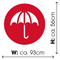 ⌀93cm/21″ összecsukható ernyő, műanyag markolat.  