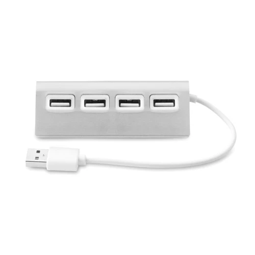ALUHUB 4 portos USB elosztó Matt Ezüst 
