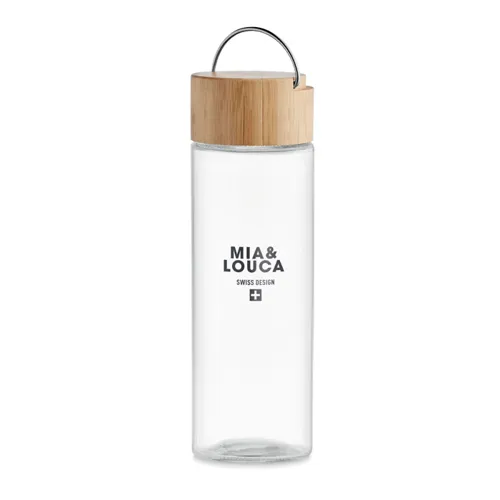 AMELAND Palack bambuszfedéllel, 500 ml Áttetsző 