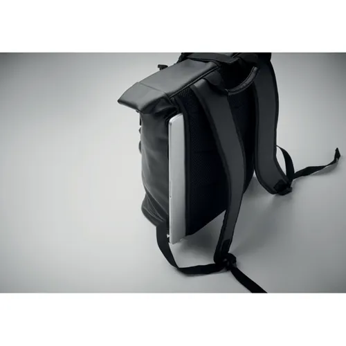 BAI ROLL PU roll top laptop hátitáska Fekete 