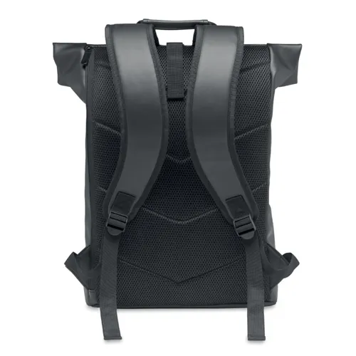 BAI ROLL PU roll top laptop hátitáska Fekete 