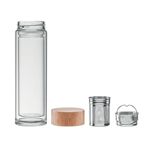 BATUMI GLASS Duplafalú üveg palack, 420 ml Áttetsző 