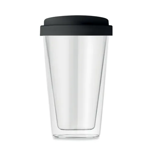 BIELO TUMBLER Hőálló üveg pohár, 350 ml Fekete 