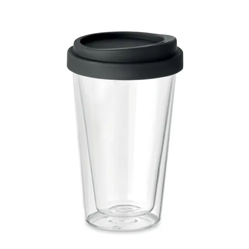 BIELO TUMBLER Hőálló üveg pohár, 350 ml Fekete 