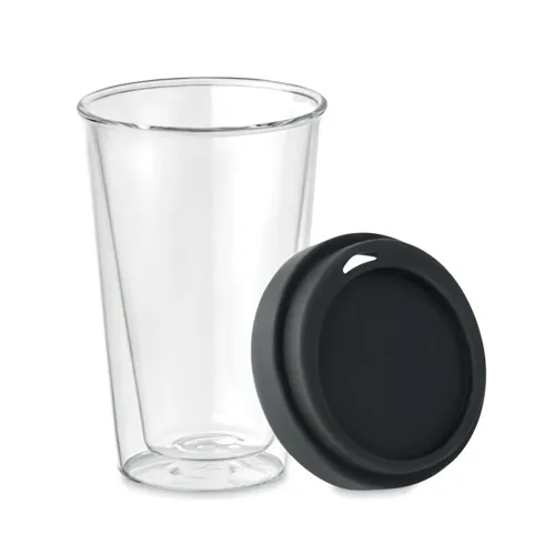 BIELO TUMBLER Hőálló üveg pohár, 350 ml Fekete 