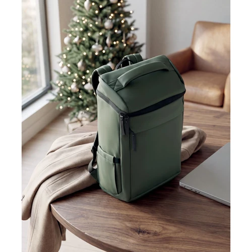 BOULDER 15 colos PU laptop hátizsák Sötétzöld 