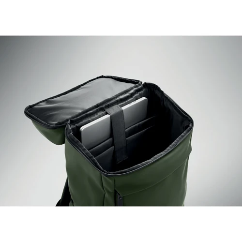 BOULDER 15 colos PU laptop hátizsák Sötétzöld 