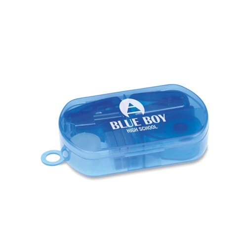 BUROBOX Készlet mini irodaszerekkel sötétkék 