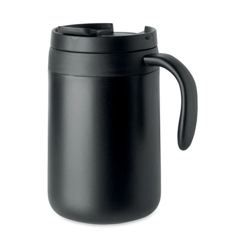 CAFETITO Duplafalú bögre kávészűrővel Fekete 