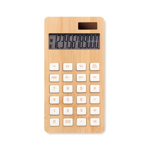 CALCUBIM 12 jegyű bambusz számológép Fa 