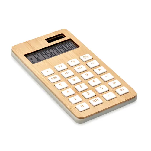 CALCUBIM 12 jegyű bambusz számológép Fa 