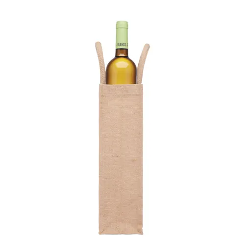 CAMPO DI VINO Juta boros táska egy palackhoz Bézs 