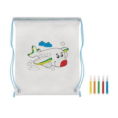 CARRYDRAW Nemszőtt zsinóros táska Babakék 