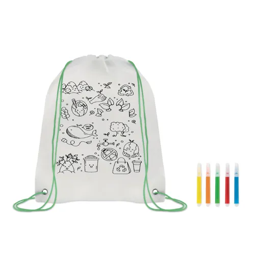 CARRYDRAW Nemszőtt zsinóros táska Lime 