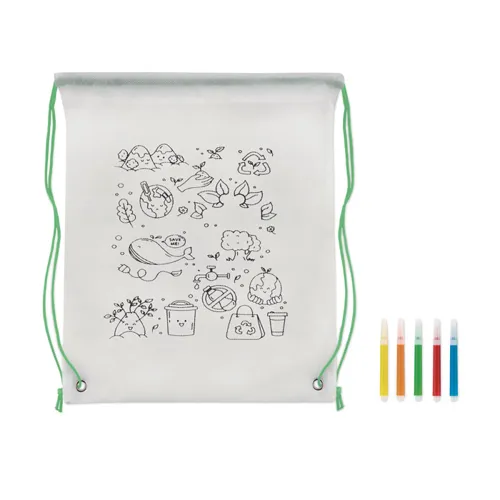 CARRYDRAW Nemszőtt zsinóros táska Lime 